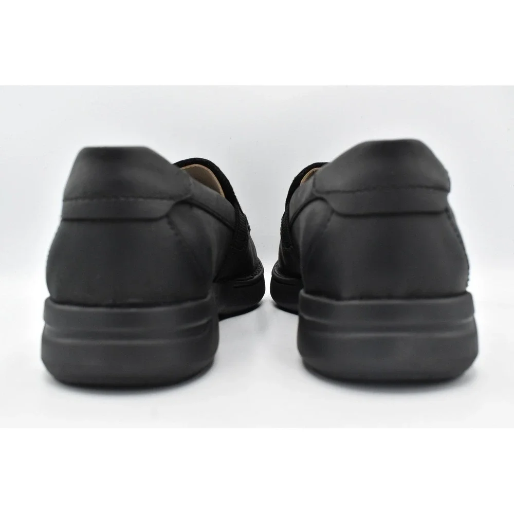 Born Mariner Loafers Mens 10.5 Black Full Grain Leather Slip On Moc Toe Shoe NEW
